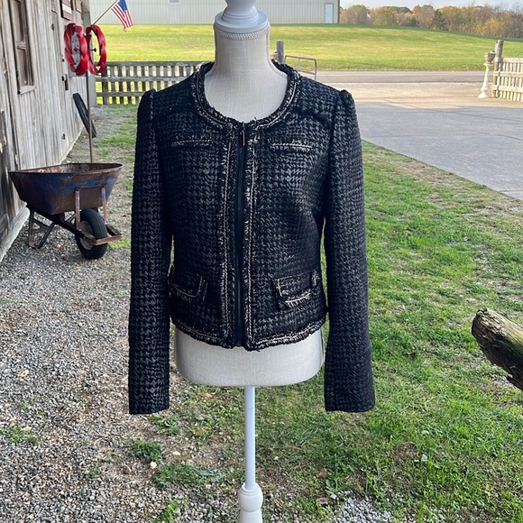 Apt 9 black and silver cropped blazer size small - Picture 1 of 9